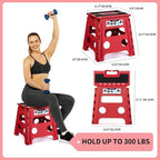 Delxo Folding Step Stool, Non-Slip Stool 13 inch Height Premium Heavy Duty - Image 2