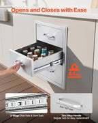 VEVOR Outdoor Kitchen Drawers 18.11" W x 23.23" D x 23.23" H, Triple-Access - Image 6