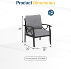 RoyalCraft Outdoor Patio Furniture Set, 3 Pieces Metal Patio Conversation Set - Image 2