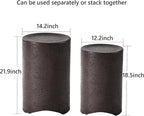 COSIEST Concrete Side Table, Decorative Garden Stools - Image 2