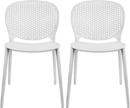 2xhome Set of 2 Patio Dining Chairs | Modern Stackable Outdoor Pool Side Chair by 2xhome