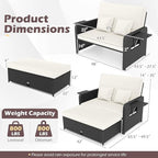 COSTWAY Patio Rattan Daybed - Image 3