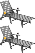 Carauci Lounge Chair Outdoor Set of 2, HDPE Chaise Lounge by Carauci