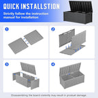 Outdoor Storage Box, Resin Deck Boxes Indoor and outdoor, Waterproof Storage - Image 6