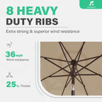 JEAREY 9FT Outdoor Patio Umbrella - Image 6