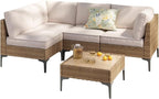 5 Piece Patio Furniture Set, Wicker Modular Outdoor Furniture - Image 9