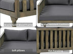 Merax Outdoor 3 Seater Daybed, Acacia Wood Day Bed Couch Sofa - Image 5