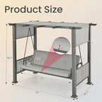 Pamapic 2-in-1 Convertible Porch Swing Bed, 3-Seat Elegant Patio Swing - Image 5
