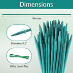 Bamboo Plant Stakes 50PCS, 18Inch Natural Bamboo Garden Stakes, Supports Indoor - Image 2