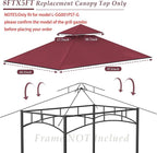 Grill Gazebo Replacement Top, 5 * 8 Outdoor BBQ Top Cover, Double Layer BBQ - Image 3