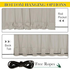 NICETOWN 2 Panels Outdoor Curtains Waterproof Pocket & Back Tab on Top & Bottom - Image 2
