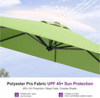 PURPLE LEAF 10 Feet Patio Umbrella Outdoor Cantilever Square Umbrella Aluminum - Image 5