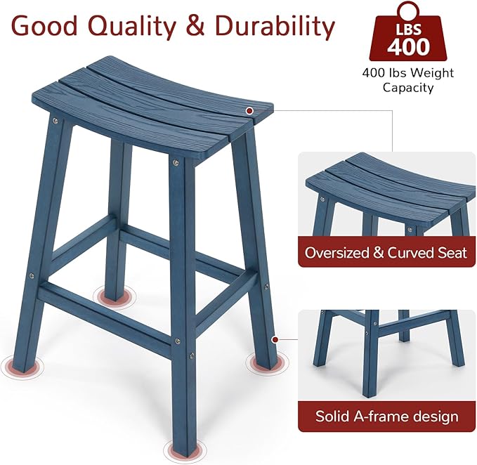 Stoog All-Weather Patio Bar Set, 3-Pieces Outdoor Bar Table and Stools Set - Image 6