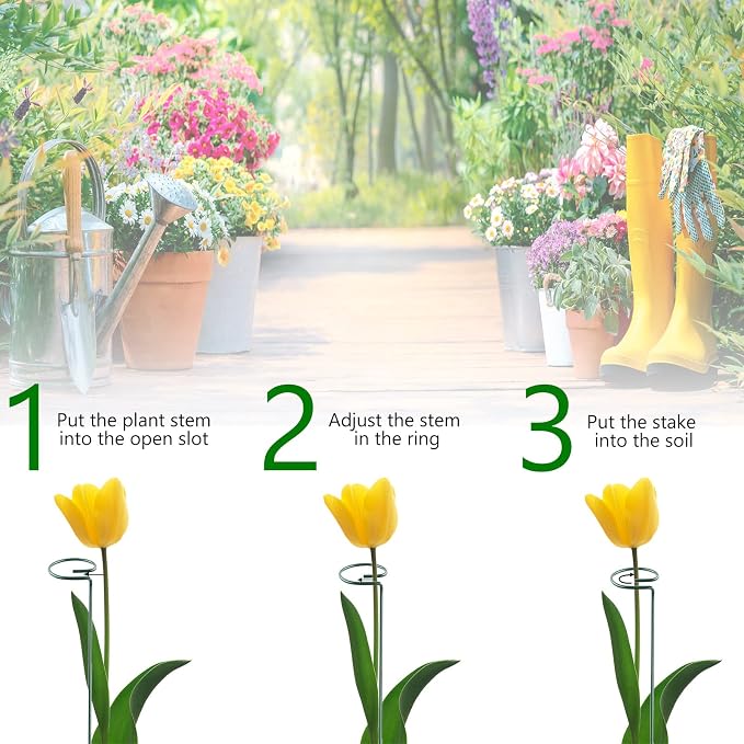 36 Inch 20 Packs Plant Support Stake Garden Single stemmed Plant Support Hoops - Image 4