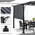 MASTERCANOPY 10x12ft Outdoor Retractable Pergola - Image 3