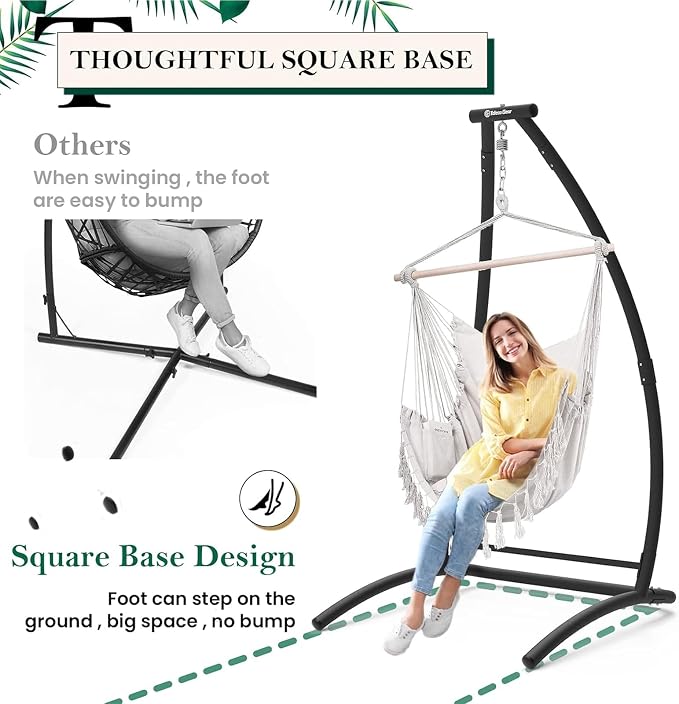 G TALECO GEAR C-Type Hanging Hammock Chair Stand, Heavy Steel Swing Hammock - Image 4