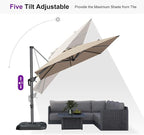 PURPLE LEAF 8 Feet Patio Umbrella Outdoor Cantilever Square Umbrella Aluminum - Image 8