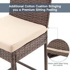 ECOTOUGE Set of 4 Outdoor Rattan Bar Stools - Image 5