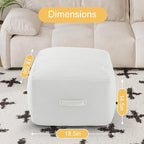 MeMoreCool Square Stuffed Pouf Ottoman Foot Rest, Floor Pouf Foot Stool - Image 2