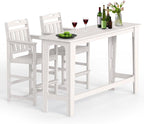 Ciokea 3 Pcs Outdoor Bar Height Table Set, Heavy-Duty All-Weather HDPE Patio by CIOKEA