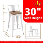 WENTMENT Metal Bar Stools Set of 2 Counter Height Barstools - Image 2