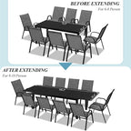 Outdoor Expandable Dining Table 71"-106" Aluminum Patio Dinner Table - Image 7