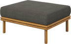 Modway Wren Teak Wood Outdoor Ottoman in Natural Flint Gray - Image 4