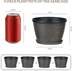 Quarut 4 Pack 6 Inch Flower Pots - Image 3
