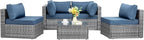 Shintenchi 5 Pieces Outdoor Patio Sectional Sofa Couch - Image 3