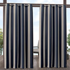 Exclusive Home Canopy Stripe Indoor/Outdoor Grommet Top Curtain Panel by TownCountryLiving