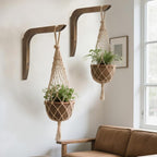 USION Wooden Plant Hangers Indoor Wall Mount, 8.6-Inch Hanging Plant Hooks - Image 3