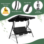 Porch Swing Outdoor, 3 Person Patio Swing w/Removable Cushion, Stand & - Image 6