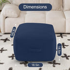 MeMoreCool Square Stuffed Pouf Ottoman Foot Rest, Floor Pouf Foot Stool - Image 2