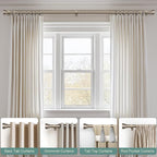Retro Silver Curtain Rods for Windows 66 to 120 Inches Adjustable Length Heavy - Image 3