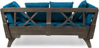 Christopher Knight Home Gary Patio Convertible Couch, Wooden Outdoor Daybed - Image 13