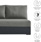 Modway Tahoe Aluminum Modular Left-Facing Outdoor Patio Loveseat in Gray - Image 8