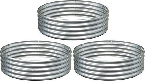 3PCS 4x4x1FT Galvanized Raised Garden Bed Kit, Vegetable Boxes-Round Metal by Yortrek