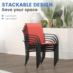 VICLLAX Patio Dining Set for 6, All Weather Metal Outdoor Furniture Set- 47" - Image 6