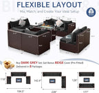 NICESOUL 9pcs Patio Furniture Set - Image 4