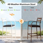 VINGLI 3-Piece Outdoor Bar Set, Aluminum Bar Height Table & 2 Chairs - Image 5