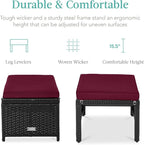 Best Choice Products Set of 2 Wicker Ottomans, Additional Seating, Side Table - Image 2