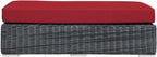 Modway Summon Wicker Rattan Outdoor Patio Sunbrella® Fabric Rectangle Ottoman - Image 5