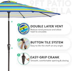 JEAREY 9FT Outdoor Patio Umbrella Outdoor Table Umbrella - Image 2