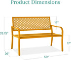 Best Choice Products Outdoor Bench 2-Person Metal Steel Benches Furniture - Image 2