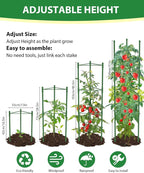 8 Pack Tomato Cages for Garden, 51in*13in Adjustable Tomatoes Plant Stakes - Image 4