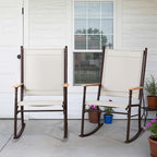 Shintenchi 2 Pcs Outdoor Rocking Chairs Set, Upgraded High Back Patio Rocking - Image 6