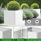Large Square Planter for Outdoor Plants 20" L x 20" W x 20" H, Metal Planters - Image 4