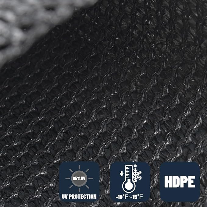 SUNNY GUARD Custom Size 7'x10'x11.2' Graphite Grey Sun Shade Sail Triangle UV - Image 4