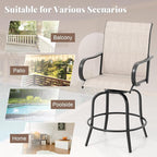 Giantex Set of 2 Swivel Outdoor Bar Stools, All-Weather Bar Height Patio Chairs - Image 9