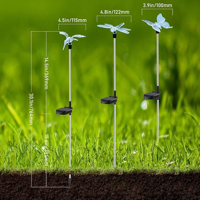 OxyLED Solar Garden Stake Lights 6 Pack Outdoor LED Figurine Lighting Color - Image 8